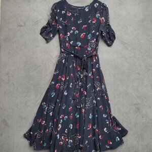 Free People Bonnie Midnight Dress Size‎ 2 Floral Boho